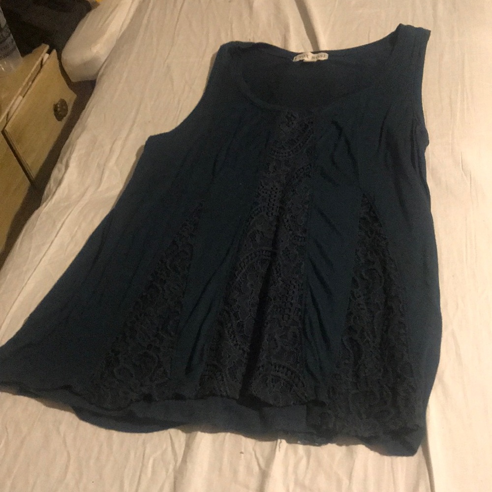 Green lace top.